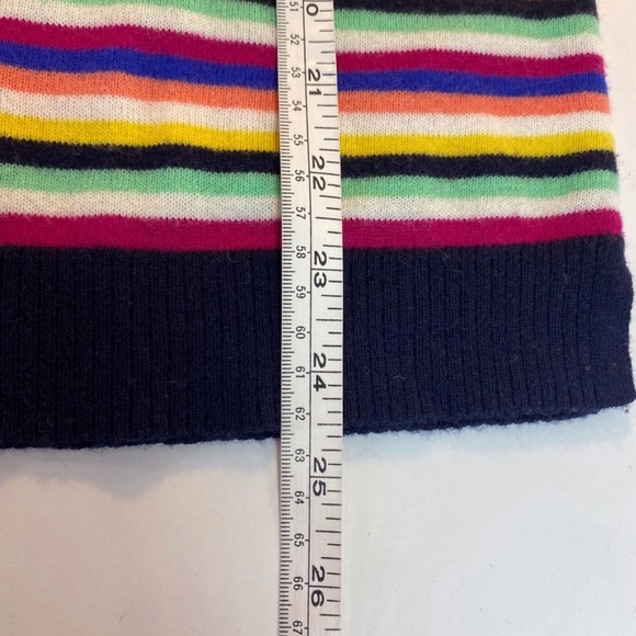 Talbots Lambswool Blend Rainbow Striped Sweater Size Small Crew Neck Long Sleeve - Picture 7 of 9